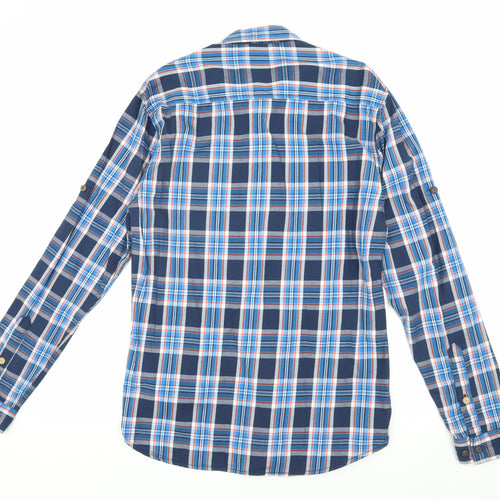 Jack & Jones Men's Blue Plaid Button-Up Shirt M