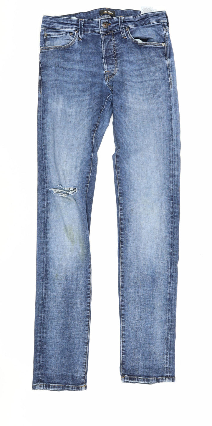 Jack & Jones Men's Blue Slim Straight Jeans