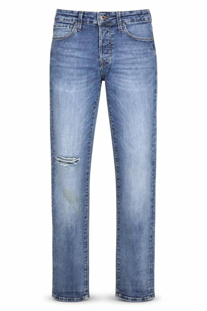 Front view of Jack & Jones Men's Blue Slim Straight Jeans