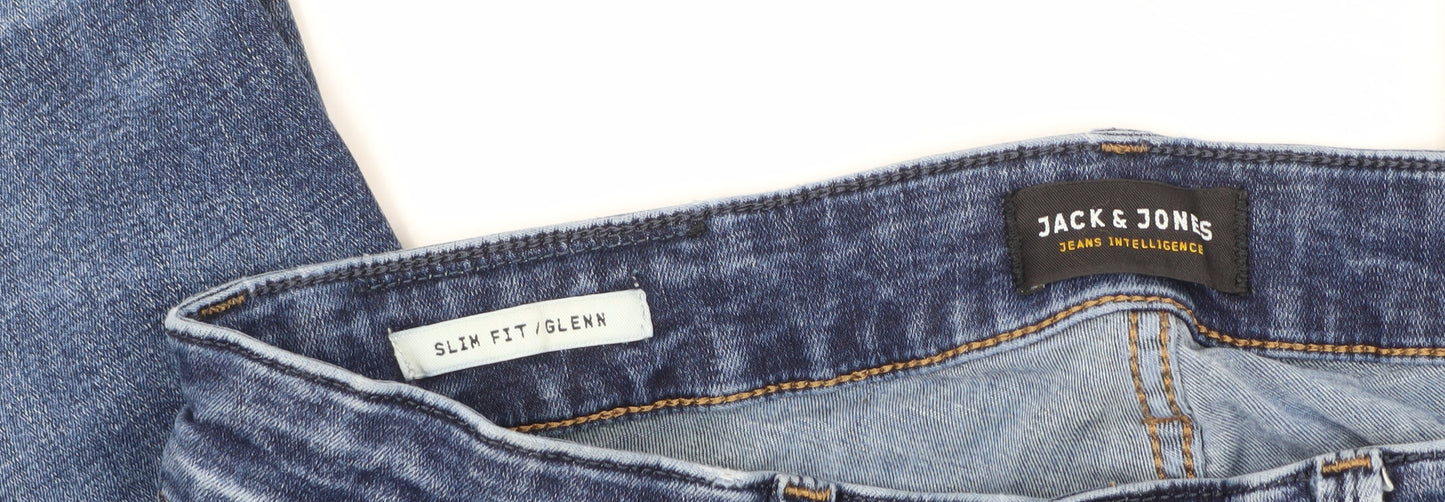 Jack & Jones Men's Blue Slim Straight Jeans