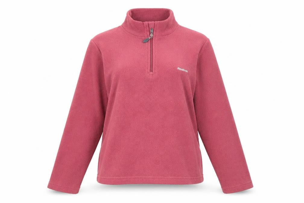 Front view of Reebok Women's Red Henley Sweatshirt, size 12