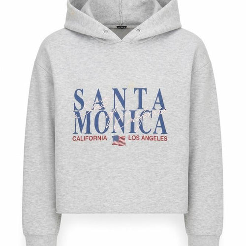 New Look Girls Grey Pullover Hoodie, Size 12-13, Graphic Print