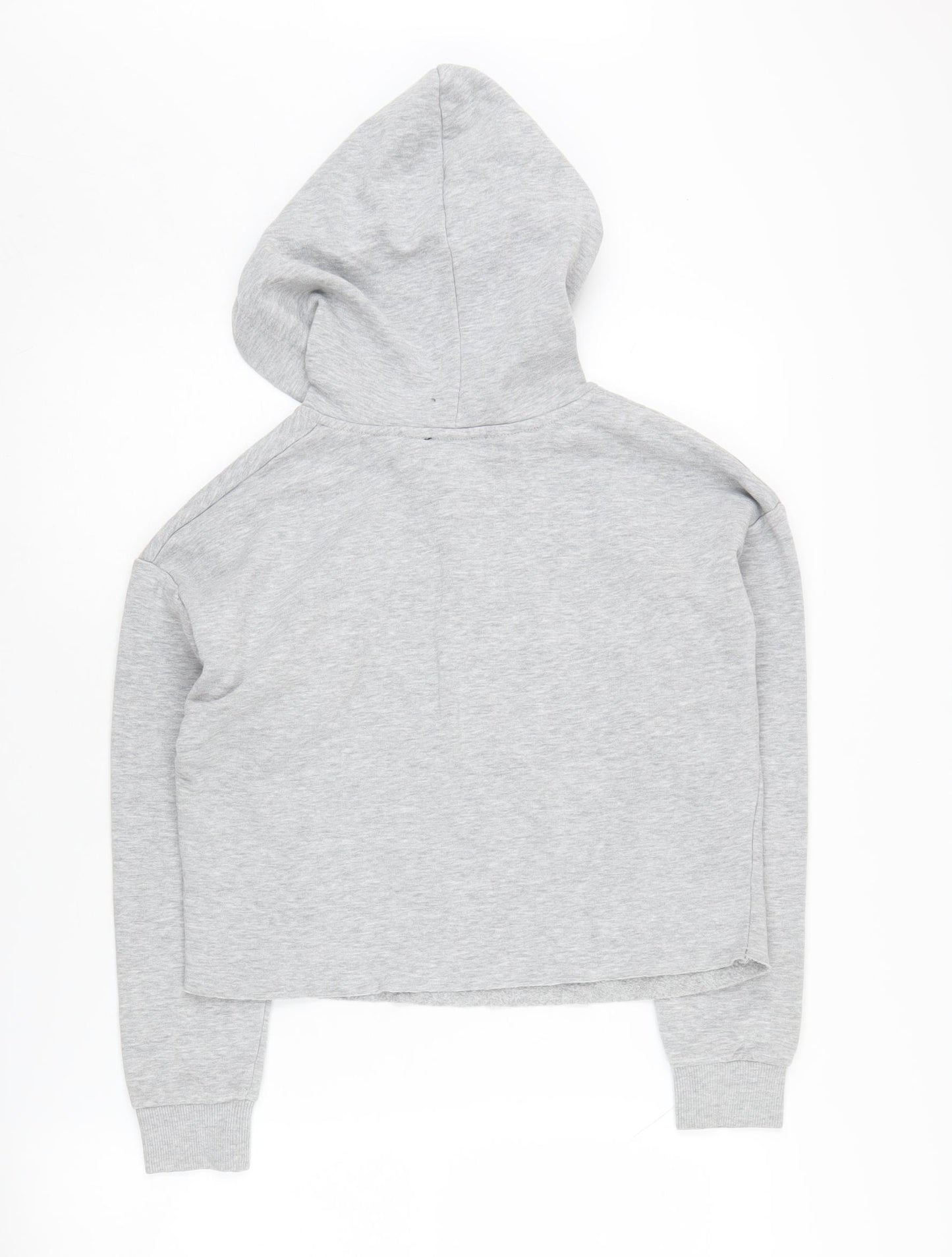 New Look Girls Grey Pullover Hoodie, Size 12-13, Graphic Print