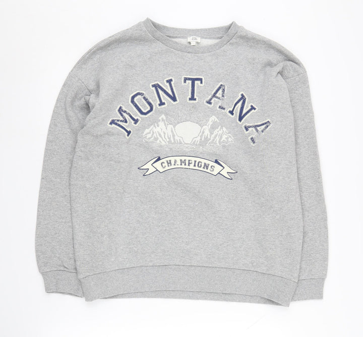 River Island Women's Grey Pullover Sweatshirt Small
