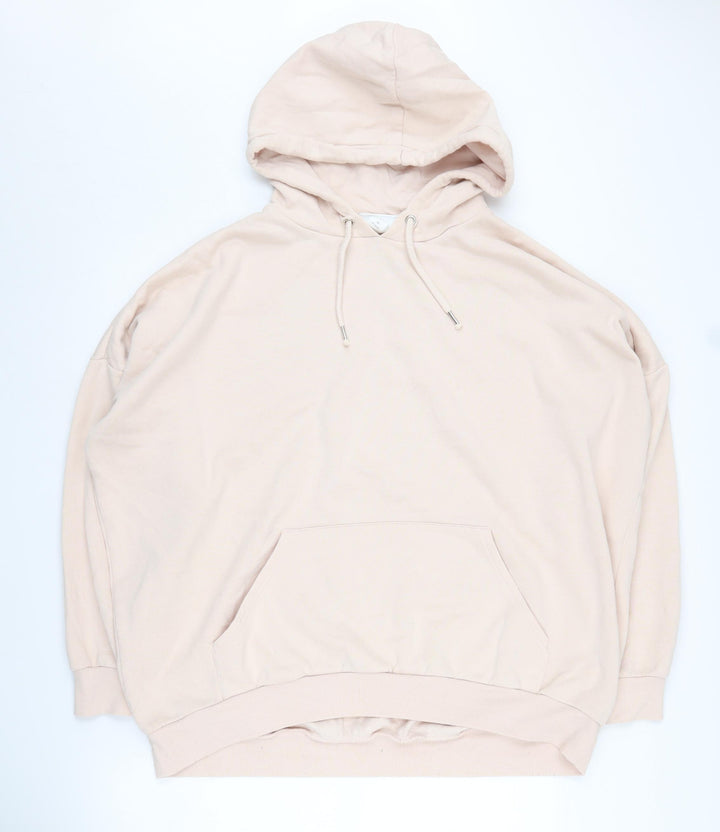 Monki Women's Ivory Medium Pullover Hoodie Relaxed Fit