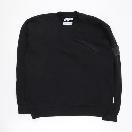 Bellfield Men's Black Sweatshirt Medium Crew Neck