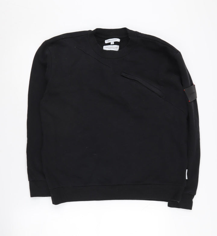 Bellfield Men's Black Sweatshirt Medium Crew Neck