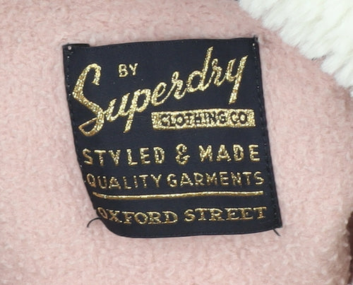 Superdry Women's Pink Pullover Hoodie, Size 8, Logo Accent