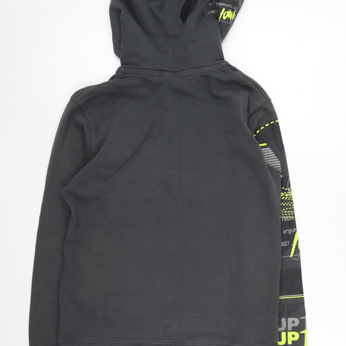 H&M Boys Black Graphic Full Zip Hoodie 12-14 Years