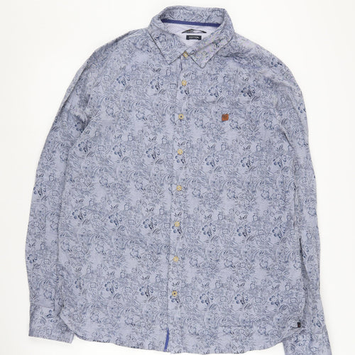 Roberto Torretta Men's Blue Floral XL Shirt