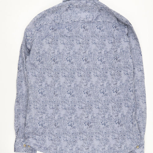 Roberto Torretta Men's Blue Floral XL Shirt