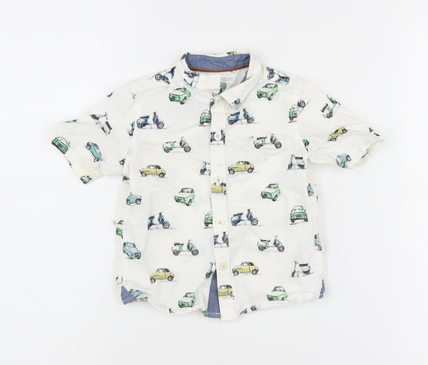 Next Unisex Baby Car Print Button-Up Shirt 12-18M