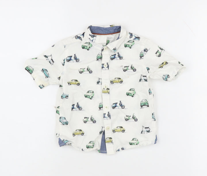 Next Unisex Baby Car Print Button-Up Shirt 12-18M