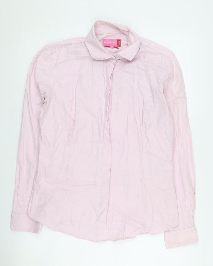 Brook Taverner Men's Pink Long Sleeve Button-Up Shirt