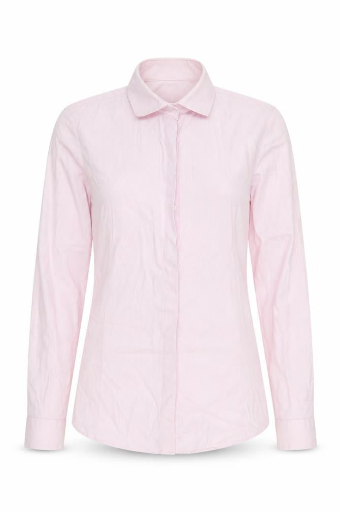 Front view of Brook Taverner Men's Pink Long Sleeve Button-Up Shirt
