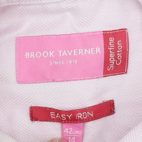 Brook Taverner Men's Pink Long Sleeve Button-Up Shirt