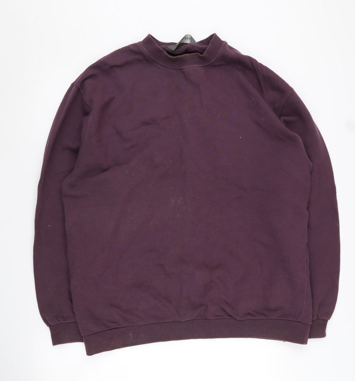 Hawkshead Men's Purple XL Cotton Pullover Sweatshirt