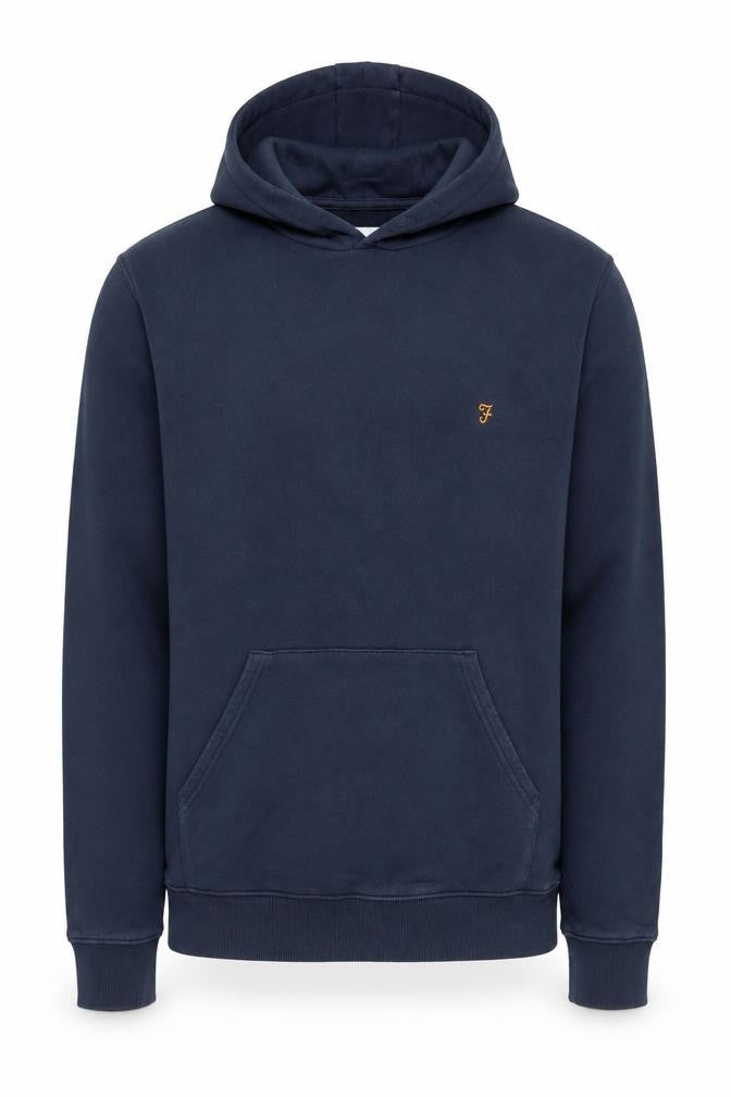 Front view of Farah Men's Blue Pullover Hoodie, size S