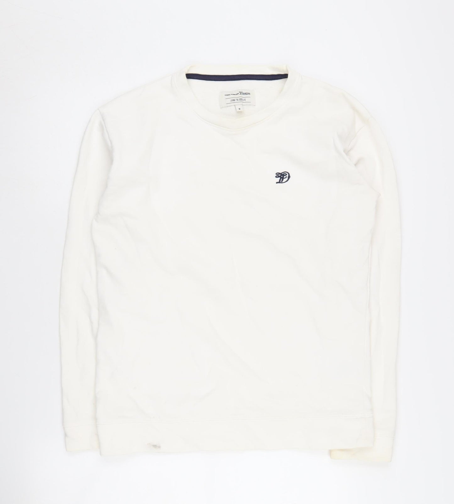 Tom Tailor Men's White Logo Sweatshirt M