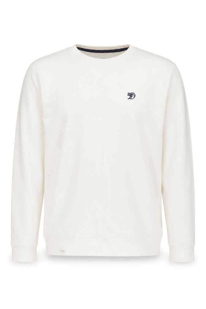 Front view of Tom Tailor Men's White Logo Sweatshirt M