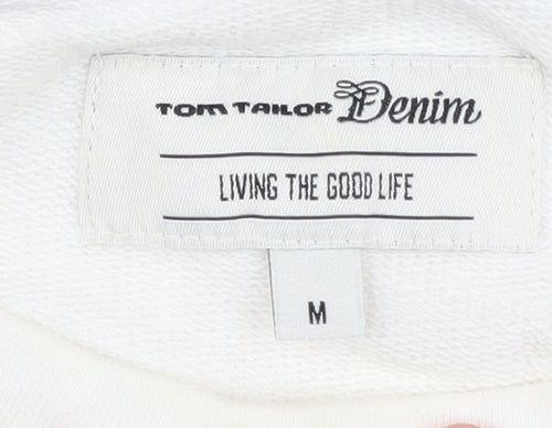 Tom Tailor Men's White Logo Sweatshirt M
