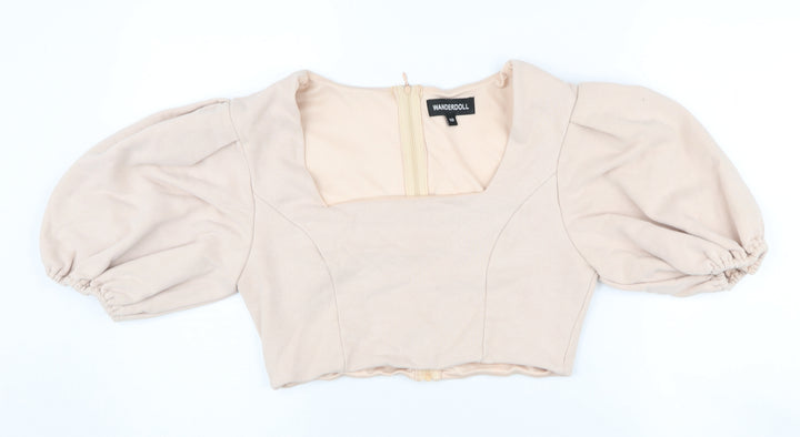 WANDERDOLL Women's Beige Cropped Top Size 10