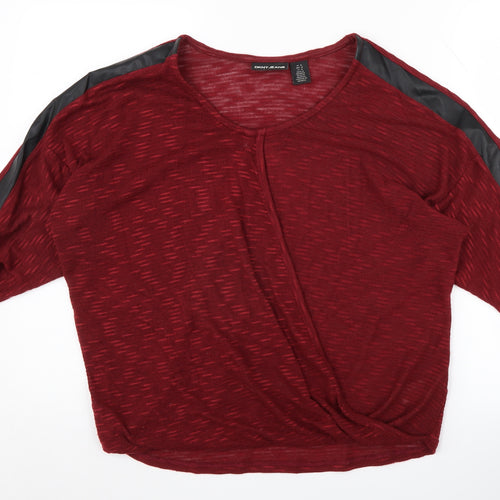 DKNY Jeans Women's Red V-Neck Pullover Jumper M
