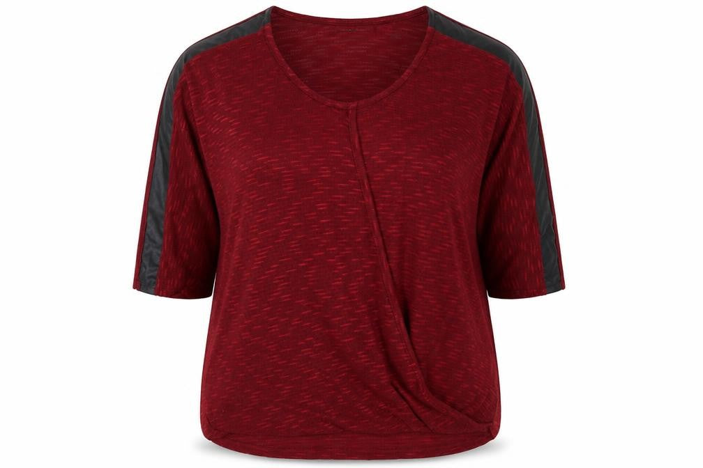 Front view of DKNY Jeans Women's Red V-Neck jumper M