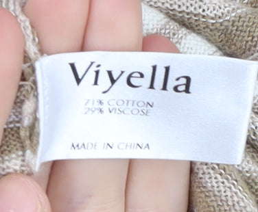 Viyella Women's Multicoloured Petite Open Front Cardigan