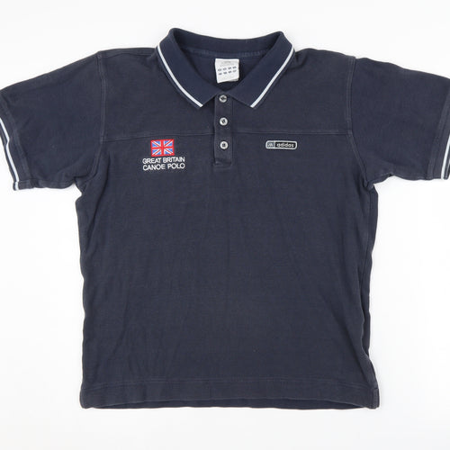 Adidas Mens Blue Medium Polo Shirt Sports Casual