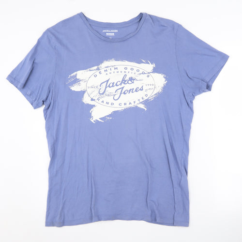 Jack & Jones Blue XL Slim Fit Men’s Graphic T-Shirt