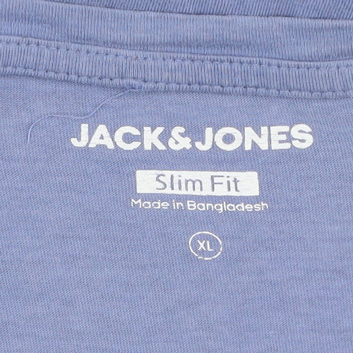 Jack & Jones Blue XL Slim Fit Men’s Graphic T-Shirt