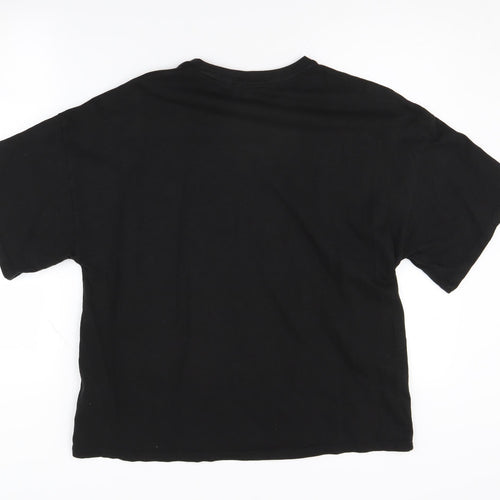 Superdry Women's Black Embroidered T-Shirt, Size 12