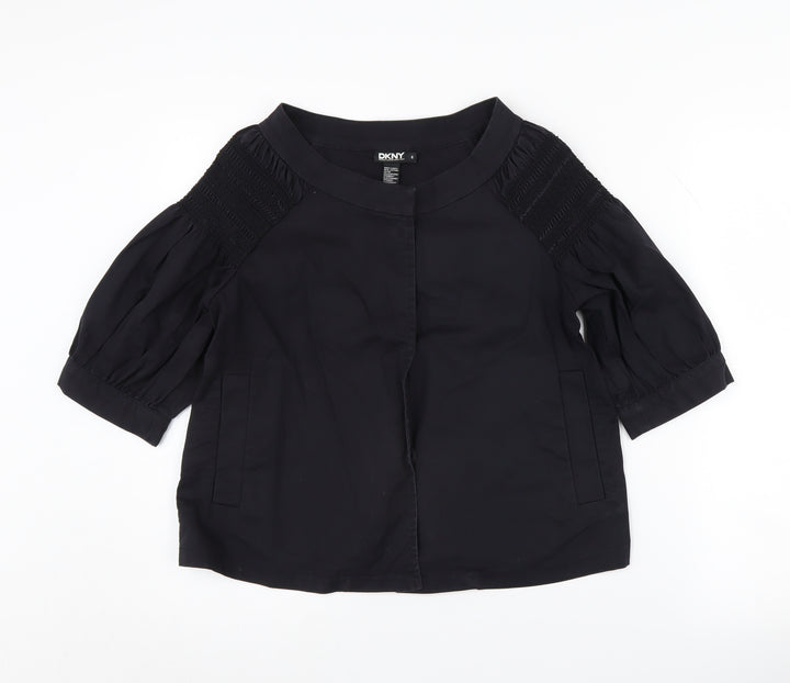 DKNY Women's Black 3/4 Sleeve Top Size 6