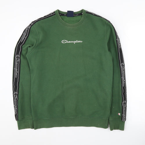 Champion Green Men's Sweatshirt, Small, Logo Accent