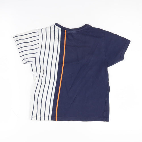 Firetrap Boys T-Shirt Blue Striped Logo 7-8 Years New