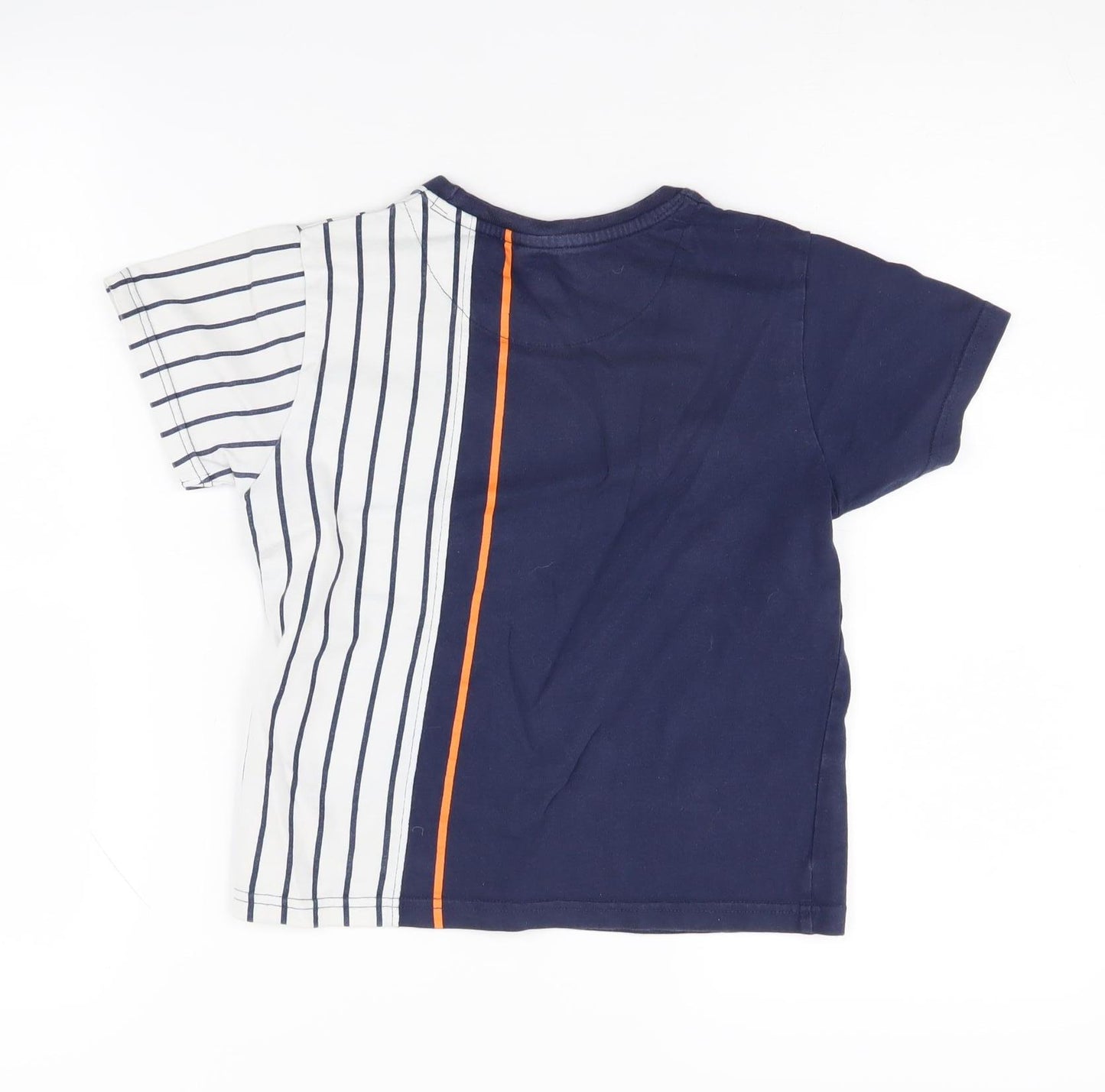 Firetrap Boys T-Shirt Blue Striped Logo 7-8 Years New