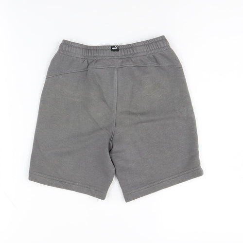 Puma Boys Grey Sweat Shorts 7-8 Years Casual Comfy Sports