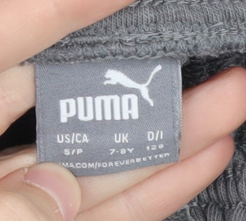 Puma Boys Grey Sweat Shorts 7-8 Years Casual Comfy Sports