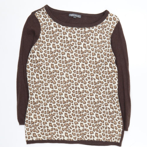 Laura Ashley Women's Brown Animal Print Pullover Size 14