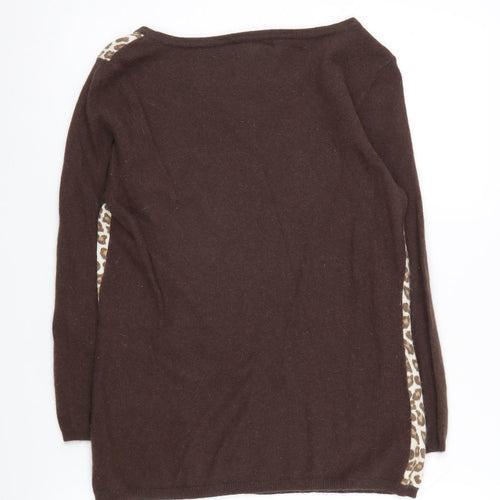 Laura Ashley Women's Brown Animal Print Pullover Size 14