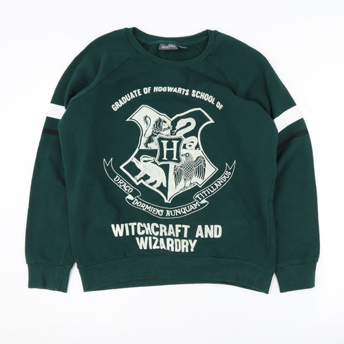 Harry Potter Women's Green Pullover Sweatshirt, Size 14