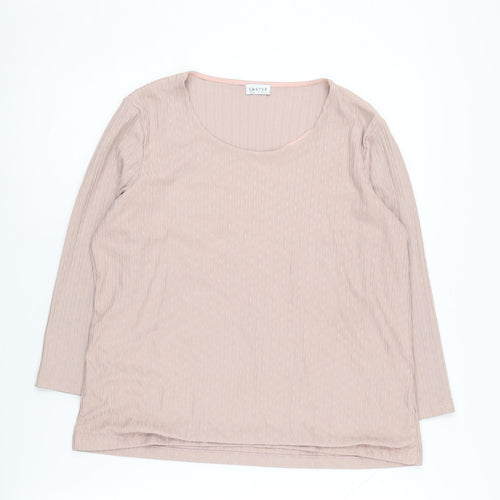 Eastex Women's Beige Long Sleeve Knit T-Shirt Size 14