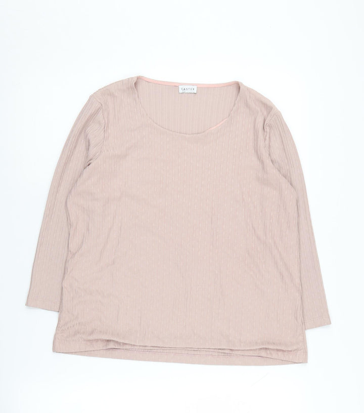 Eastex Women's Beige Long Sleeve Knit T-Shirt Size 14