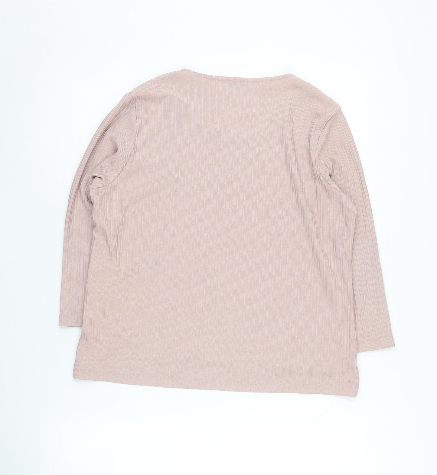 Eastex Women's Beige Long Sleeve Knit T-Shirt Size 14