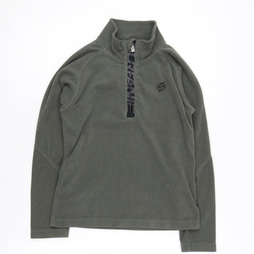 Surfanic Green Fleece Zip Sweatshirt, Unisex Kids, Size 164
