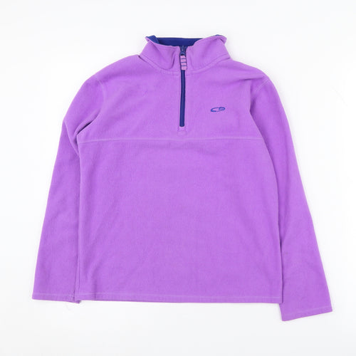 Champion Girls Purple 1/4 Zip Fleece Sweatshirt L
