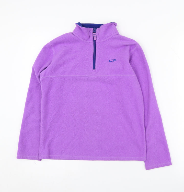 Champion Girls Purple 1/4 Zip Fleece Sweatshirt L