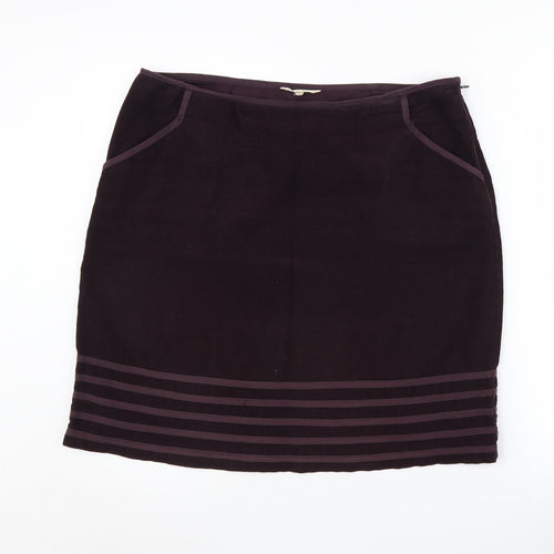 White Stuff Women's Purple Pencil Skirt - Size 14