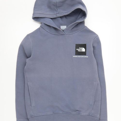 The North Face Boys Blue Pullover Hoodie M - Comfy Casual Style